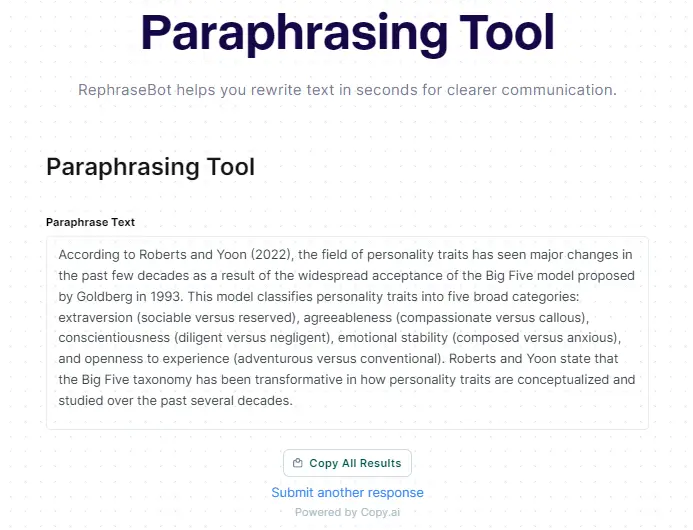 paraphrasing tool for scientific papers free